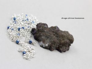 chileart biżuteria agat niebieski druza srebro wisior